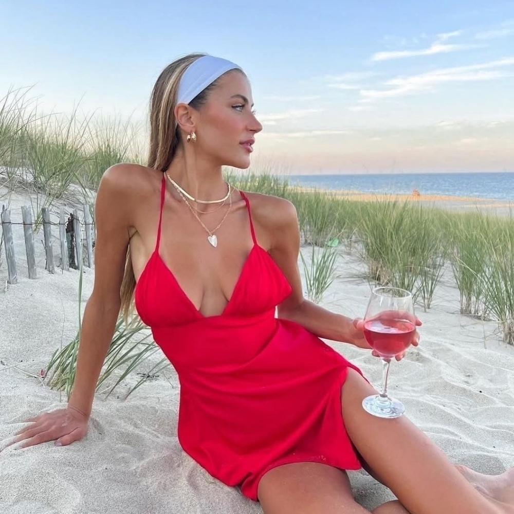 BEGINNING BOUTIQUE Liberty Red Satin Mini dress. Size small NWT